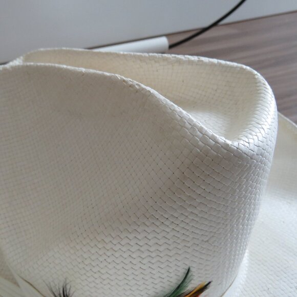 VINTAGE SMITHBILT HATS CALGARY Raffia Cowboy Hat Western Southwestern Rodeo - Picture 4 of 13